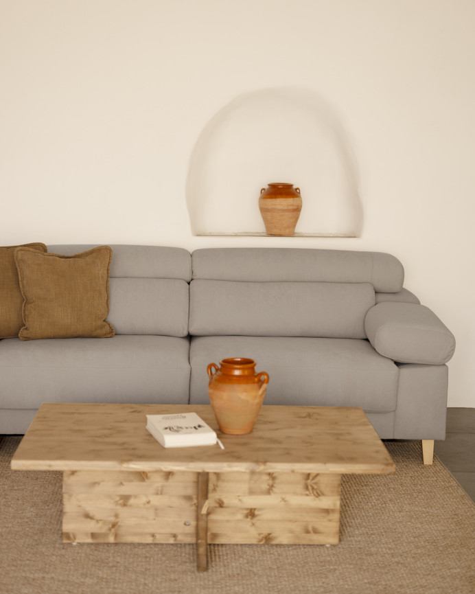 Sofa mit Chaiselongue in hellem Grau in verschiedenen Größen