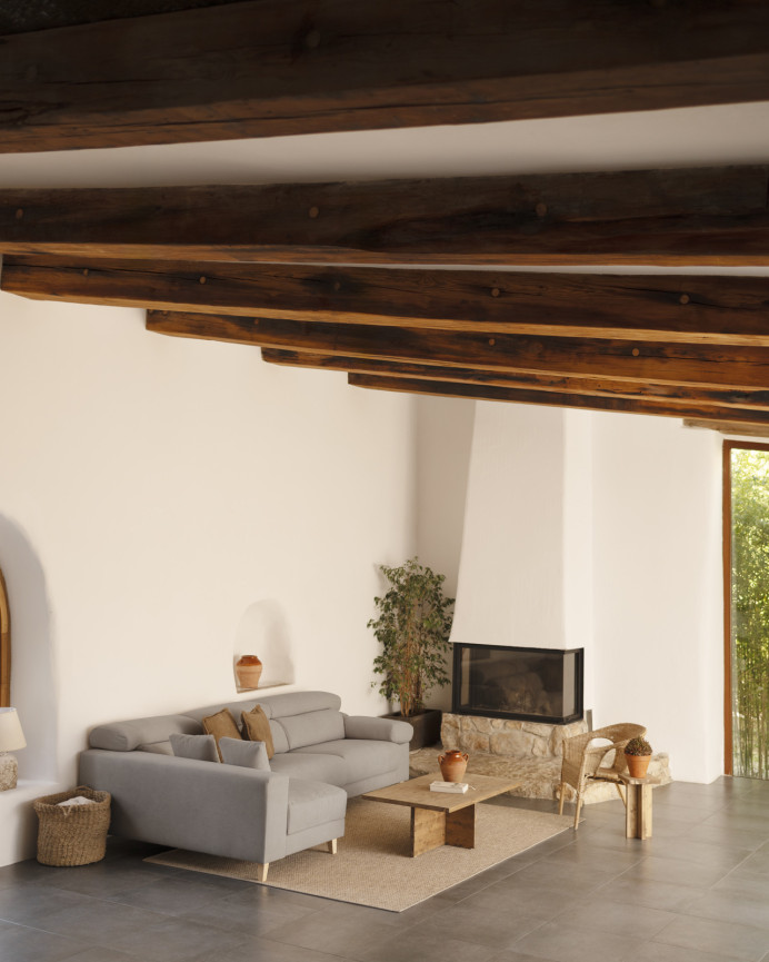 Sofa mit Chaiselongue in hellem Grau in verschiedenen Größen
