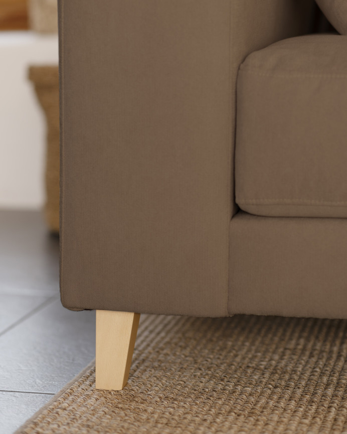 Sofa mit Chaiselongue in Taupe-Braun in verschiedenen Größen