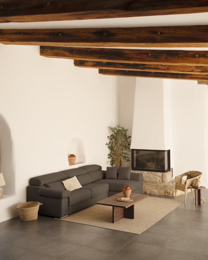 Sofa mit dunkelgrauer Chaiselongue in verschiedenen Maßen