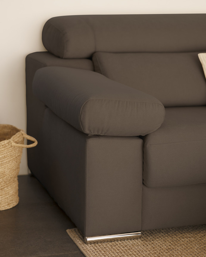 Sofa mit dunkelgrauer Chaiselongue in verschiedenen Maßen