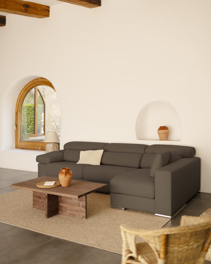 Sofa mit dunkelgrauer Chaiselongue in verschiedenen Maßen