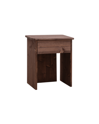 Massivholz-Nachttisch in Nussbaumfarbe, 50x42cm.