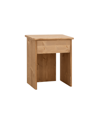 Massivholz-Nachttisch in mittlerer Eichenfarbe, 50x42cm.