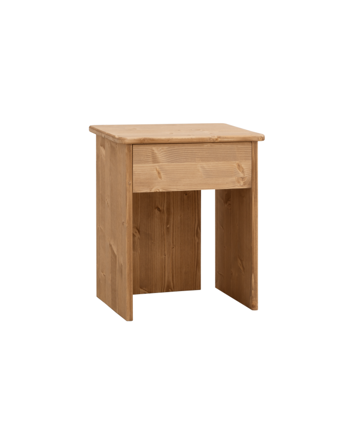Massivholz-Nachttisch in mittlerer Eichenfarbe, 50x42cm.