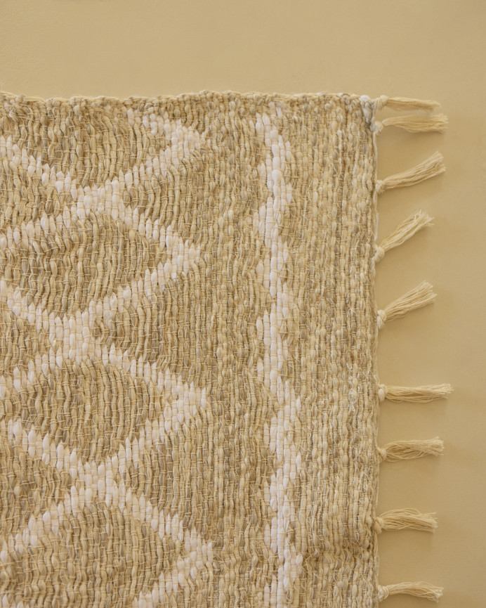 Baumwolle und weiße Jute-Teppich in verschiedenen Größen.