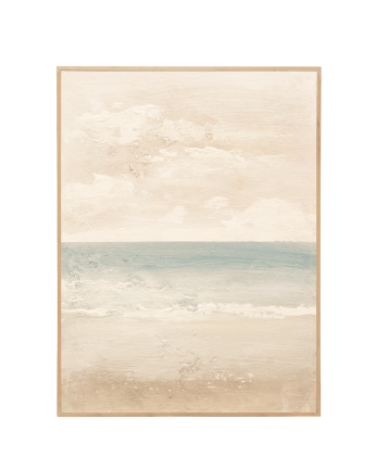 Dekoratives beige und blaues Gemälde auf Baumwollleinwand mit Holzrahmen, handbemalt mit Ölfarbe in verschiedenen Größen.