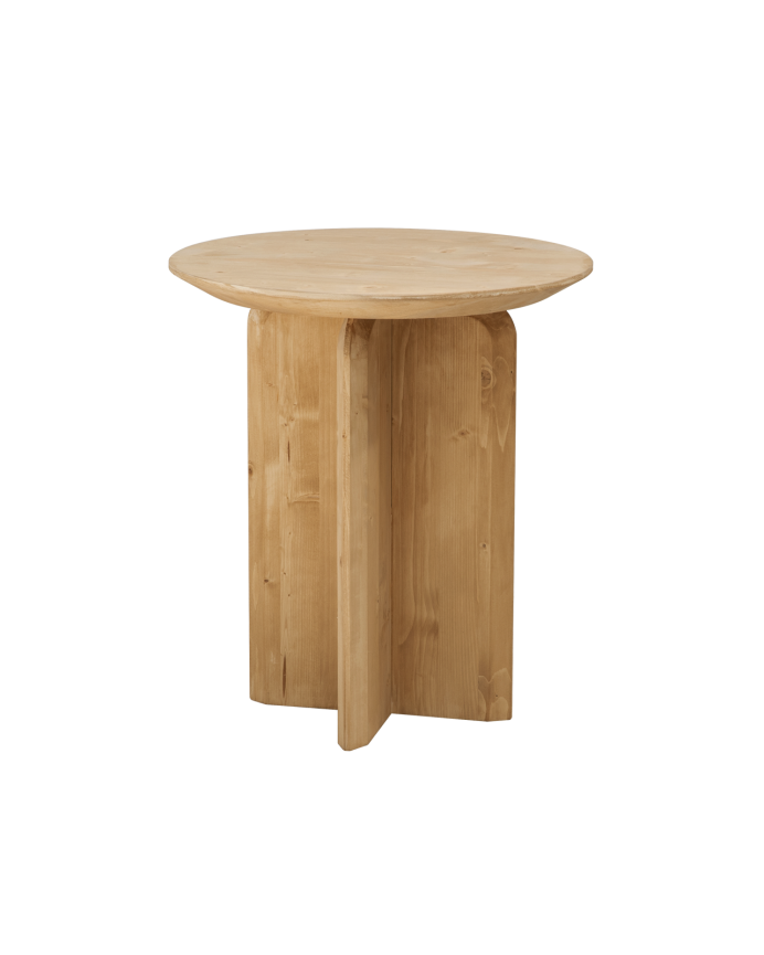 Beistelltisch aus massivem Eichenholz in mittlerem Ton, 50x45cm.