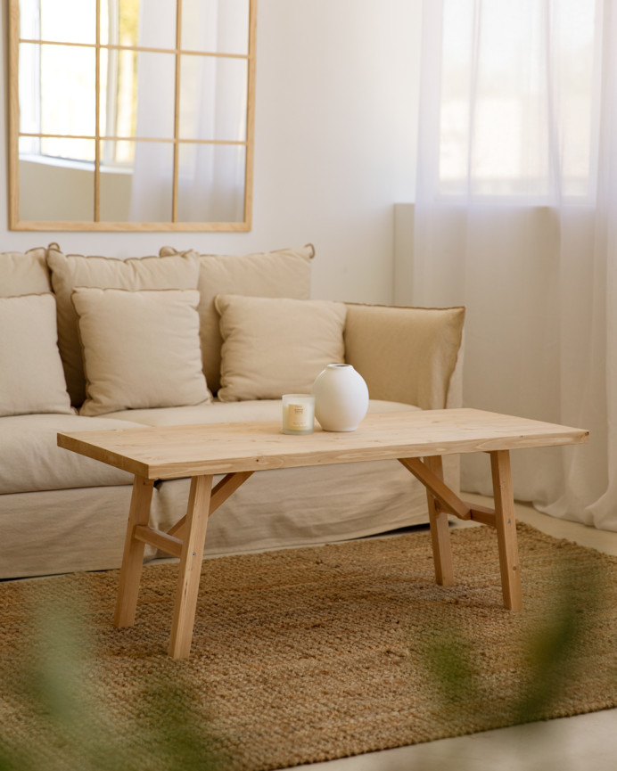 Massiver Eichencouchtisch in mittlerem Eichenfinish