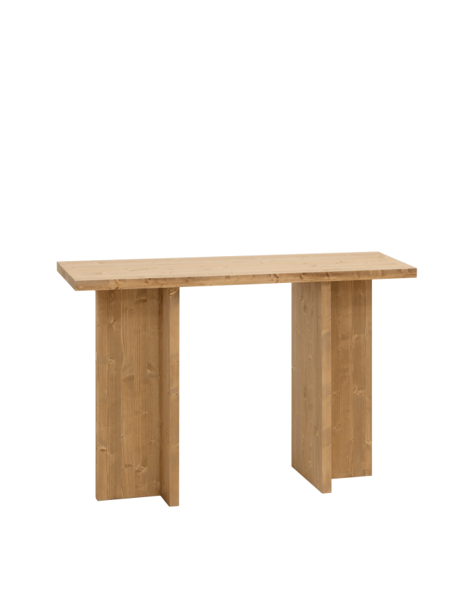 Massivholz-Konsole in mittlerer Eichenfarbe von 120x80 cm.