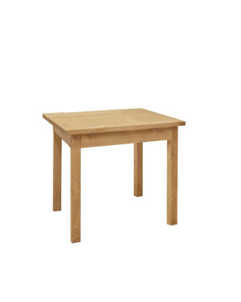 Quadratischer Massivholz-Esstisch in mittlerer Eiche von 80x80cm.