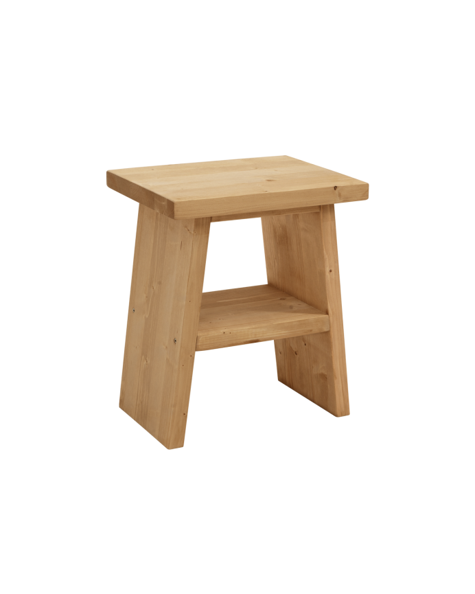 Nachttisch oder Beistelltisch aus massivem Eichenholz in mittlerem Ton von 45x39cm