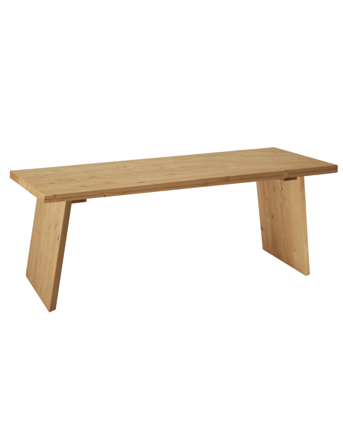 Massiver Couchtisch aus Eichenholz in mittlerem Ton von 120x60cm.