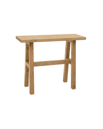 Massivholz-Konsole in mittlerem Eichenton von 100x80cm.