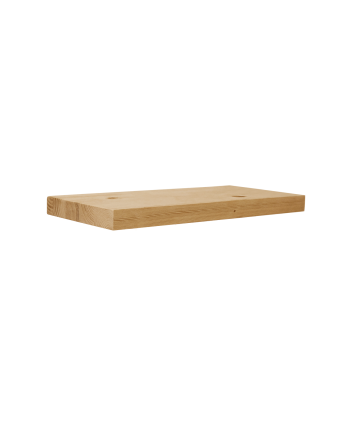 Nachttisch aus massiver Eiche in mittlerem Ton von 45 cm, schwebend.