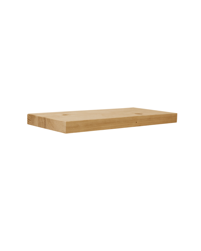 Nachttisch aus massiver Eiche in mittlerem Ton von 45 cm, schwebend.