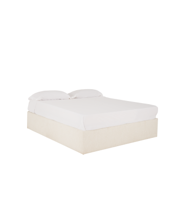 Weißes gepolstertes Sofa für Matratzen in verschiedenen Größen.