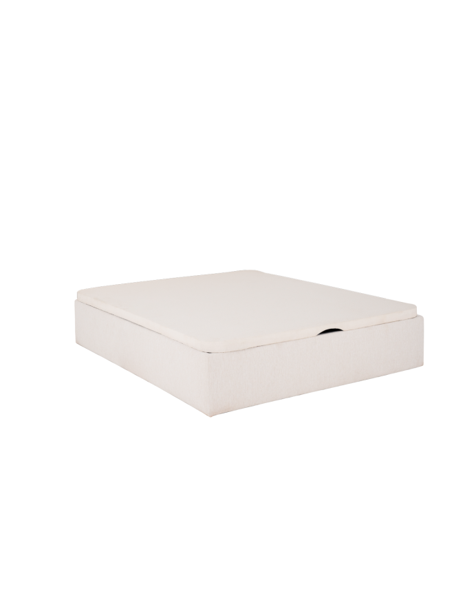 Weißes gepolstertes Sofa für Matratzen in verschiedenen Größen.