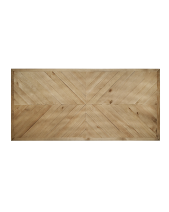 Massivholz-Kopfteil im ethnischen Stil in dunklem Eichenholzton von 80x165 cm.