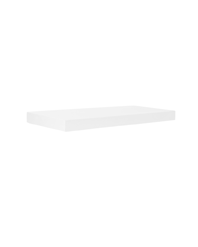 Schwebender massiver Holznachttisch in Weiß in 45 cm