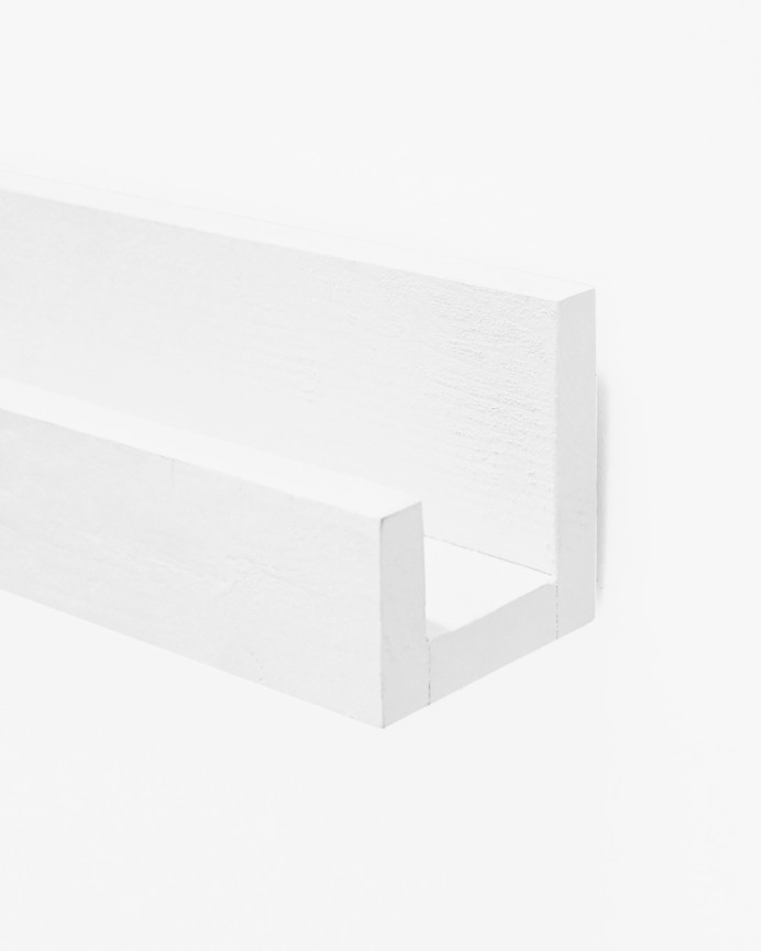 Verpacken Sie 4 schwimmende Regale aus massivem weißem Holz in verschiedenen Größen.