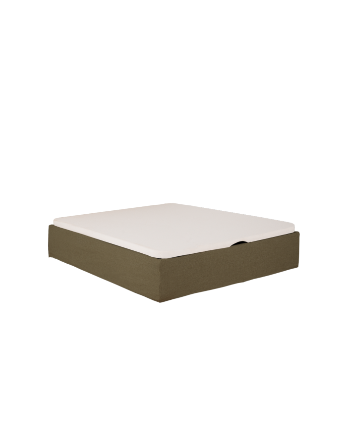 Abnehmbares Leinen-Sofa in Grün für Matratzen in verschiedenen Größen.
