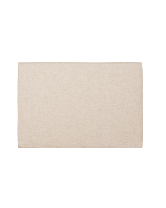 Hülle für abnehmbares gepolstertes Kopfteil aus beige Leinen in verschiedenen Größen.