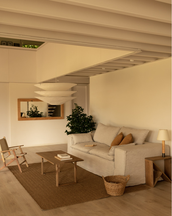 Abnehmbarer Leinensofabezug in Beige in verschiedenen Größen