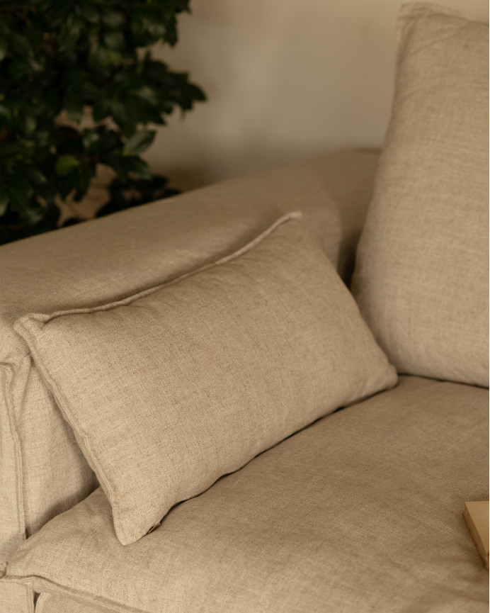 Abnehmbarer Leinensofabezug in Beige in verschiedenen Größen