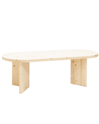 Massiver Holz-Couchtisch in natürlicher Farbe aus 120 cm.