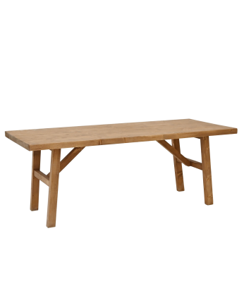 Massivholz-Couchtisch mit dunkler Eichenoptik-Oberfläche.