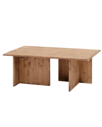 Massiver Eichholz-Couchtisch in dunkler Eichenholzfarbe, 40x100cm.