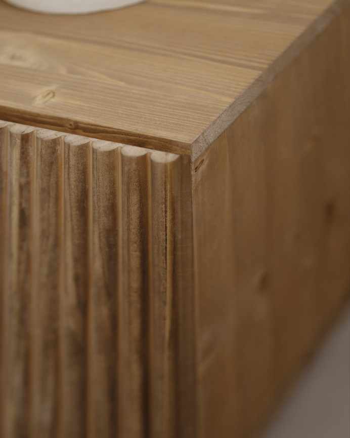 TV-Schrank aus Fichten- und Kiefernholz in mittlerer Eichenfarbe 152x42cm