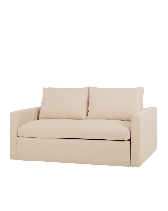 Schlafsofa in Beigefarben, 185x95cm.