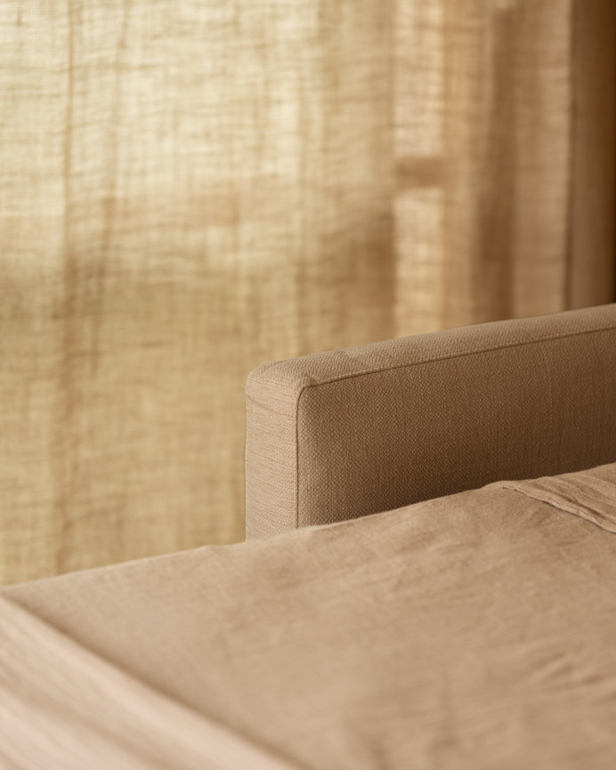 Schlafsofa in Beigefarben, 185x95cm.