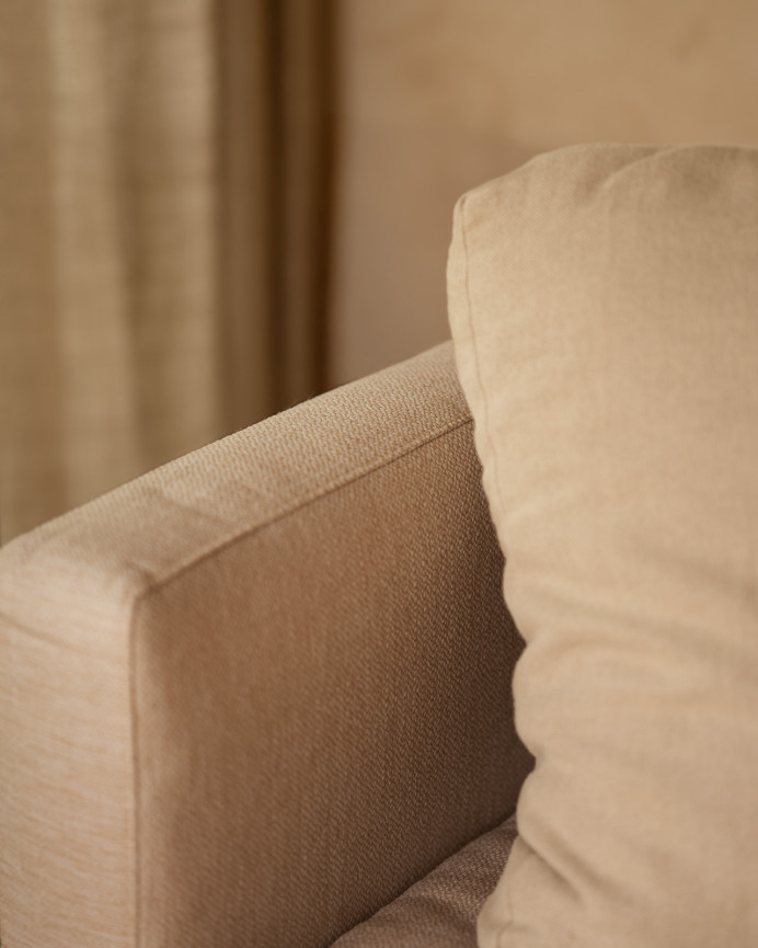 Schlafsofa in Beigefarben, 185x95cm.