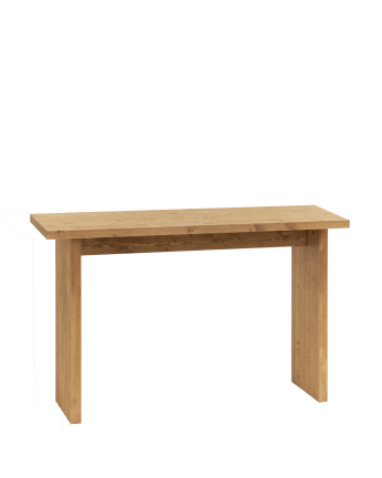 Massivholz-Konsole in mittlerem Eichenfarbton von 120x80cm.