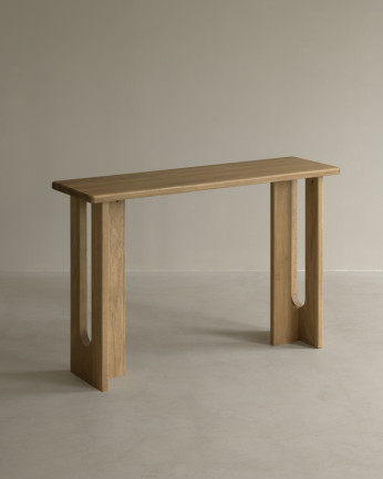 Massivholz-Konsole aus Pappelholz, 120x33cm.