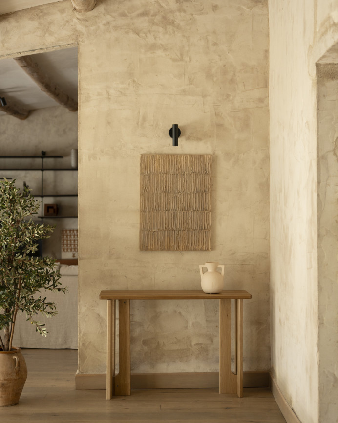 Massivholz-Konsole aus Pappelholz, 120x33cm.