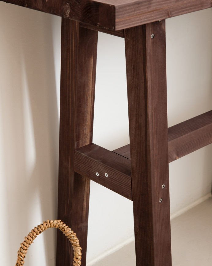 Massivholzkonsole in Nussbaumfarbe 100x80cm