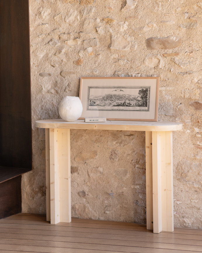 Massivholzkonsole in Naturton 120x80cm