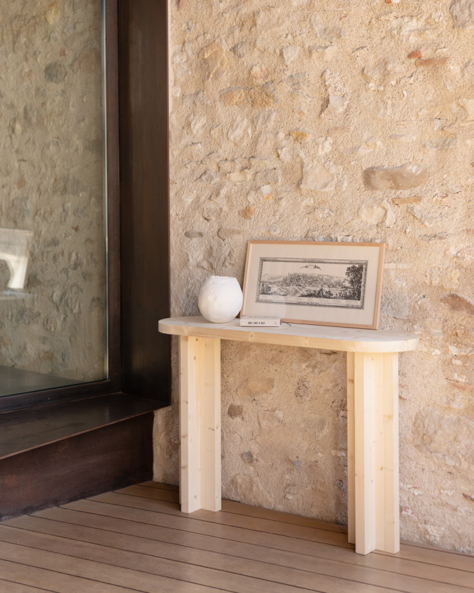 Massivholzkonsole in Naturton 120x80cm