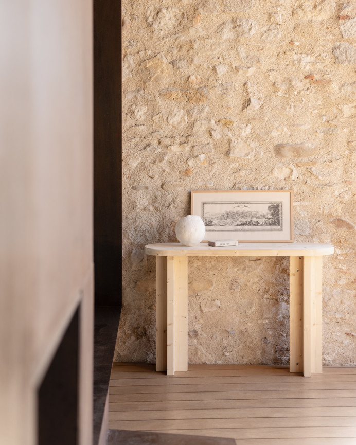 Massivholzkonsole in Naturton 120x80cm