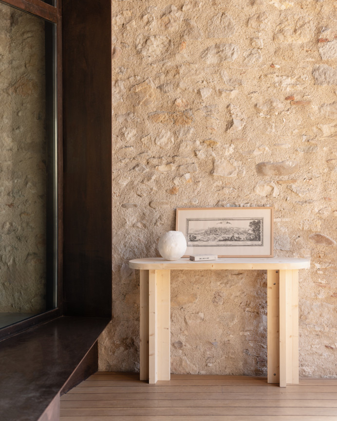 Massivholzkonsole in Naturton 120x80cm
