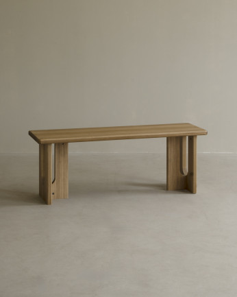 Massive Pappelholzbank in 120x33cm.