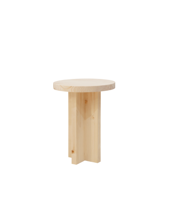 Massivholzhocker in natürlicher Farbe von 45x35cm.