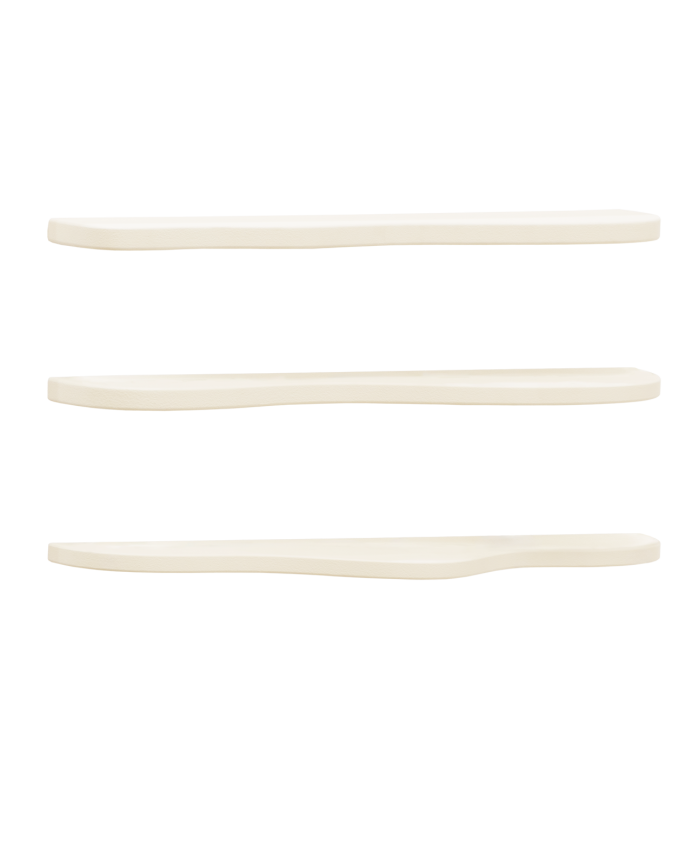 Verpacke 3 Regale aus mikrozement in gebrochenem Weiß mit einer Länge von 100 cm.