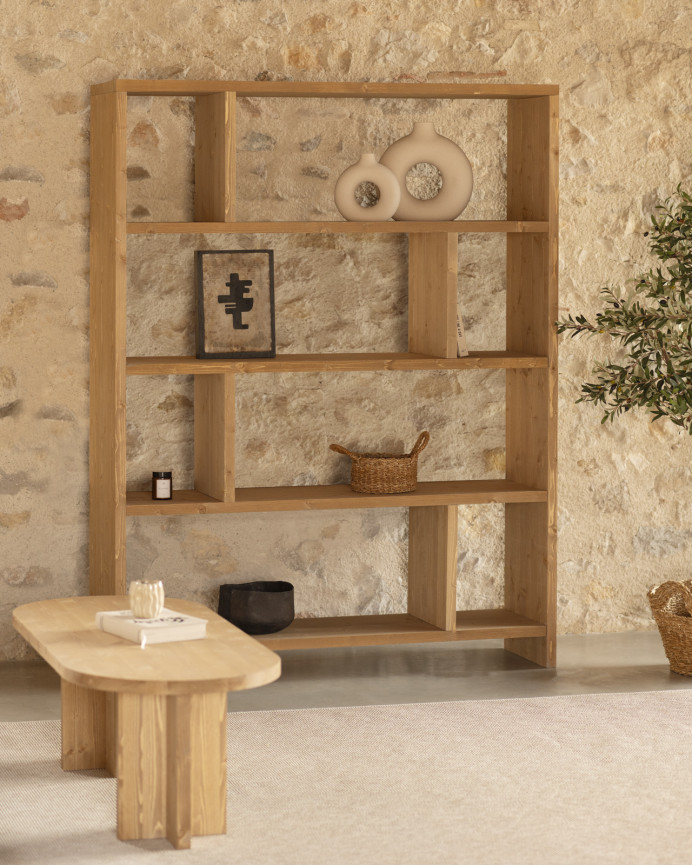 Regal aus massiver Eiche in mittlerem Eichenfarbton, 180x140cm.