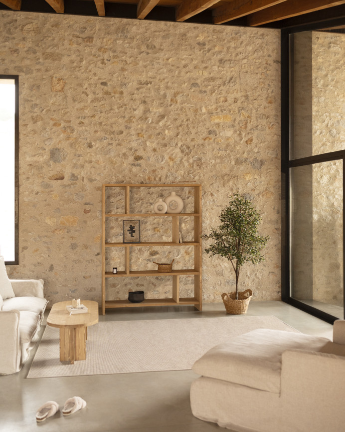 Regal aus massiver Eiche in mittlerem Eichenfarbton, 180x140cm.