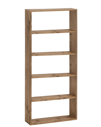 Massives Holzregal in dunkler Eiche mit 4 Regalböden.
